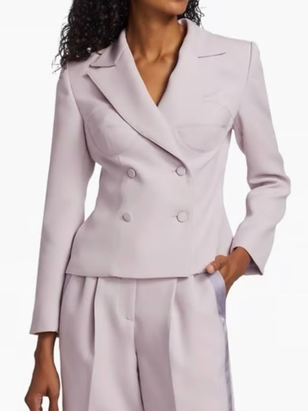 Aknvas Purple Lapel Peak Double-Breasted Naomi Blazer Suit Jacket Size XS / 0